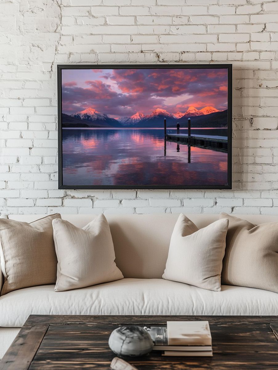 Mountain Lake Sunset Poster. room preview