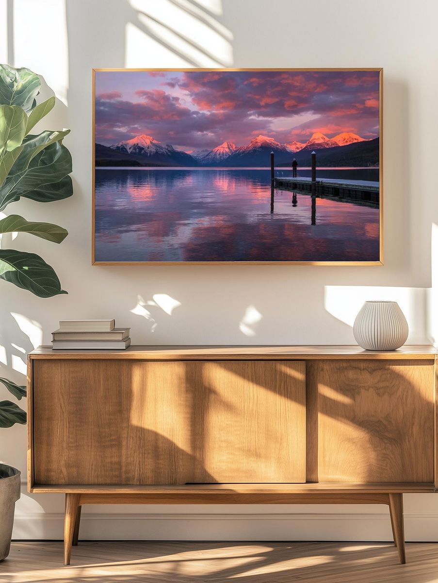 Mountain Lake Sunset Poster. — room view 3