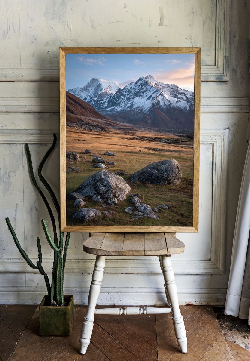 Majestic Mountain Range — Nature Poster. — room view 1