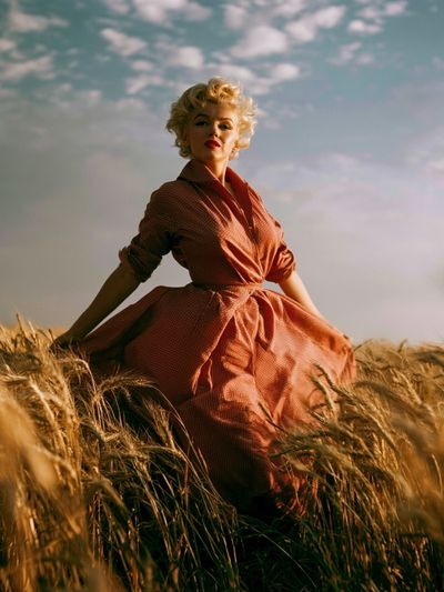 Marilyn Monroe Field Portrait Print. poster