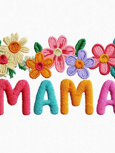 Mama Floral Embroidery Poster. poster print