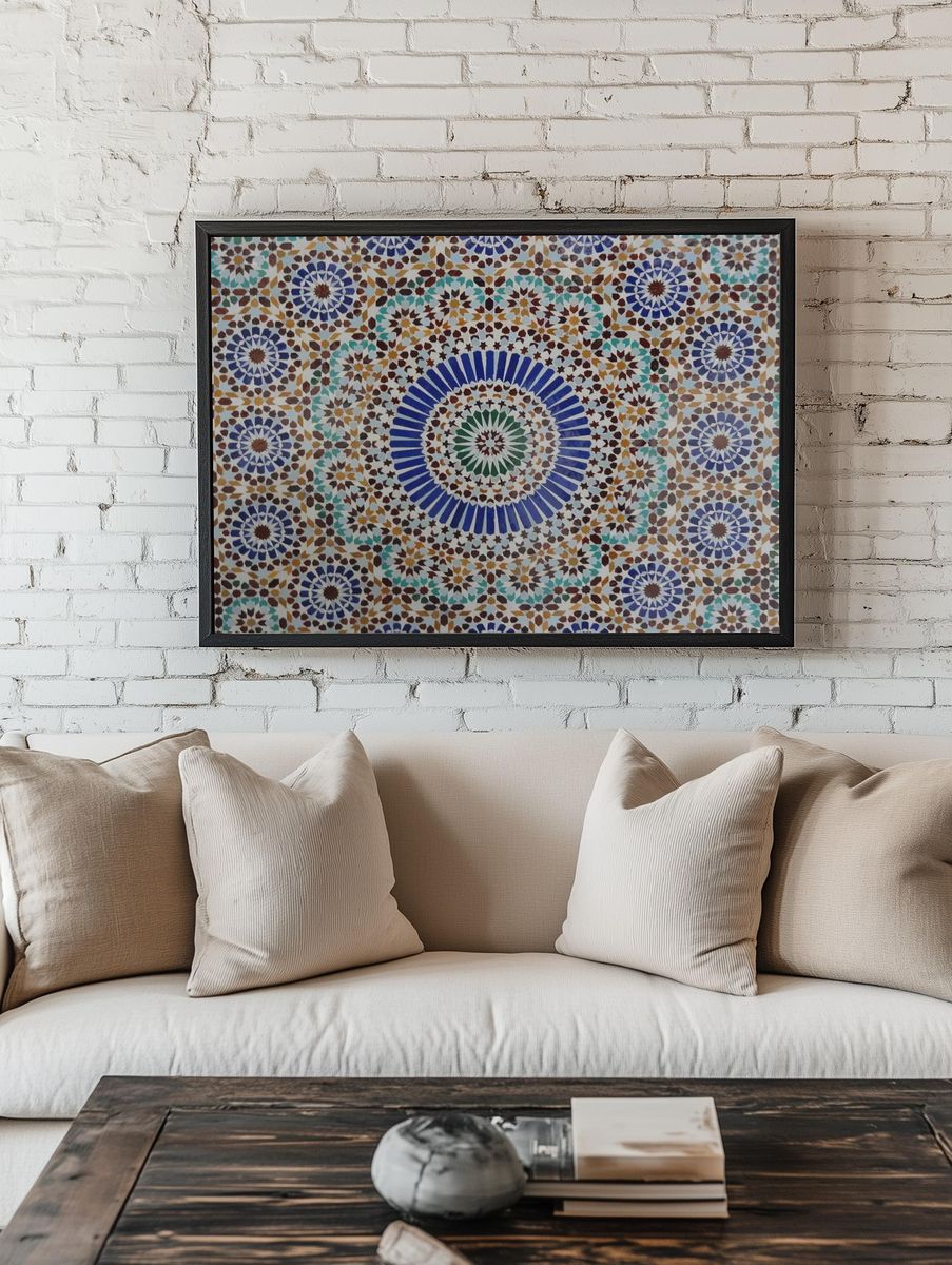 Moroccan Mosaic Pattern Poster. — room view 1
