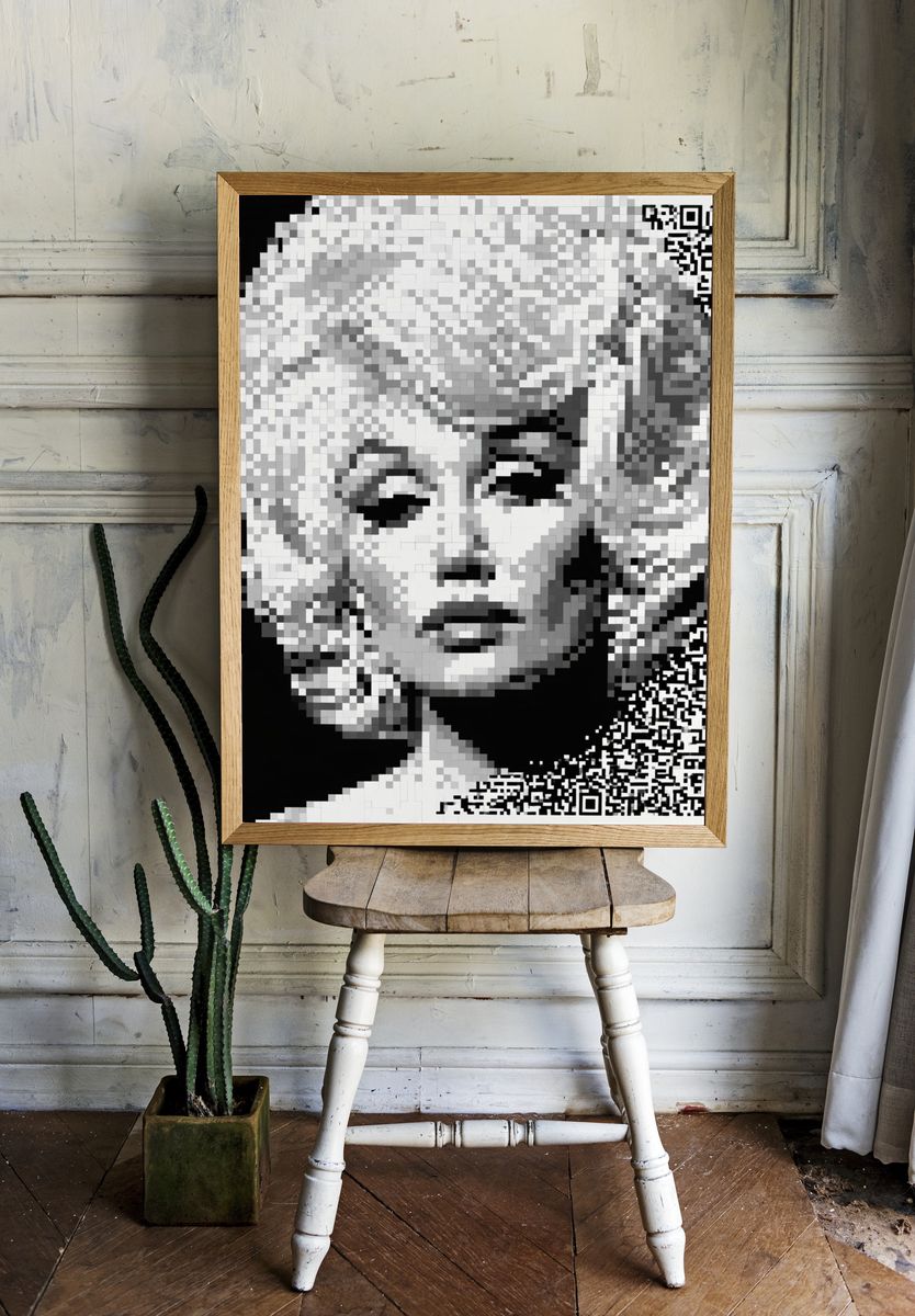Marilyn Monroe Pixel Portrait Poster. — room view 1