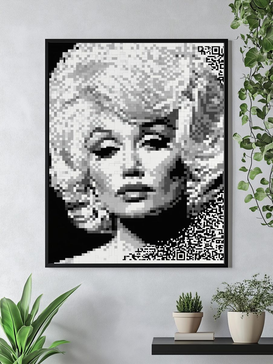 Marilyn Monroe Pixel Portrait Poster. — room view 4