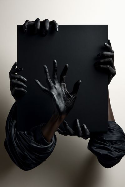 Black Hands Minimalist Print.