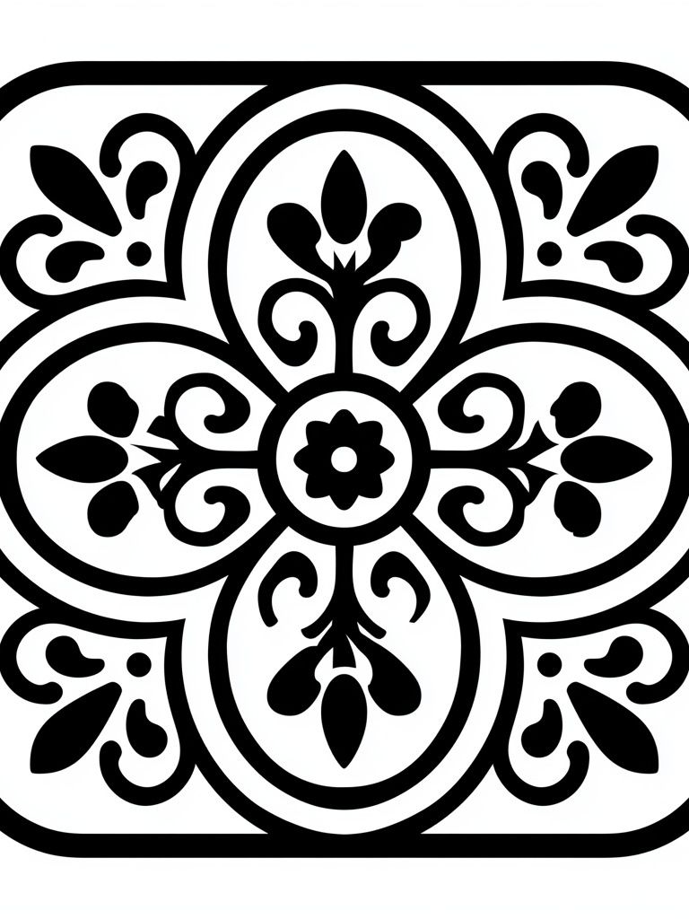 Floral Tile Minimalist Print. poster detail