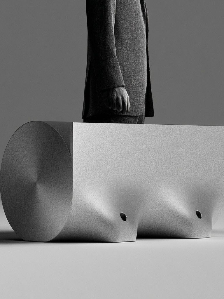 Monochrome Geometric Figure Poster. poster — minimalist art