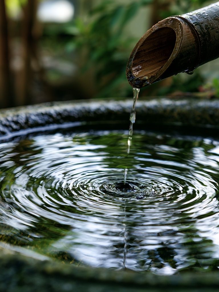 Zen Bamboo Water Ripple Print. poster detail