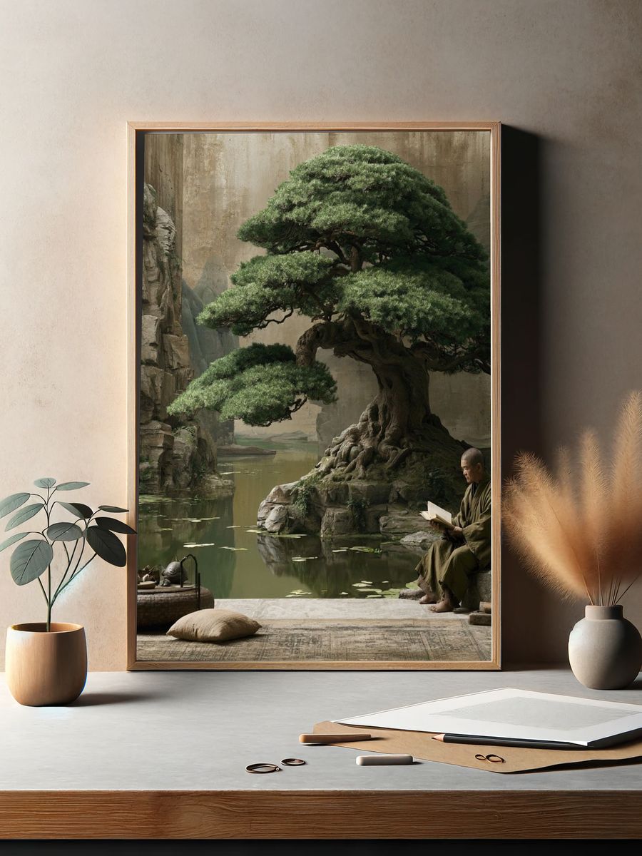 Zen Garden Meditation Print. — room view 2