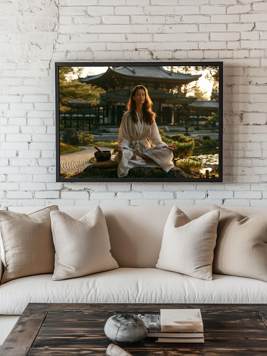 Zen Garden Meditation Photography Poster. — room view 1