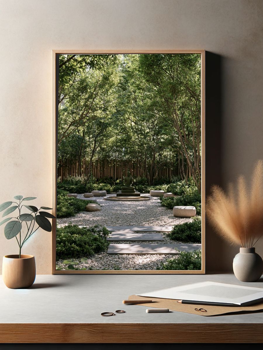Zen Garden Meditation Poster. — room view 2