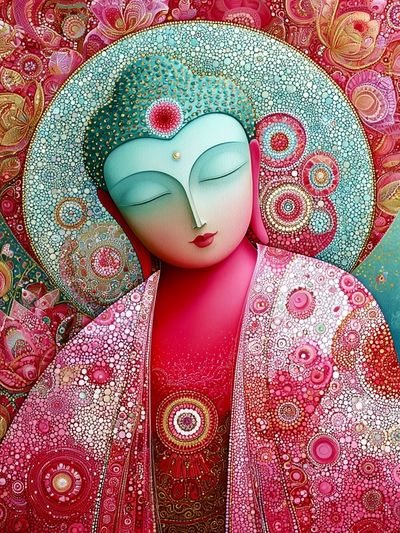 Meditative Buddha Portrait Print.