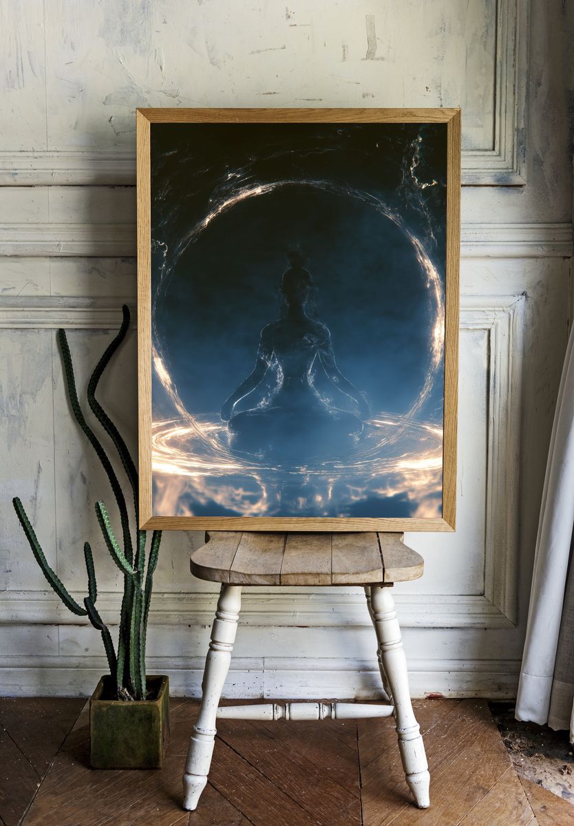 Meditative Light Portal Print. room preview