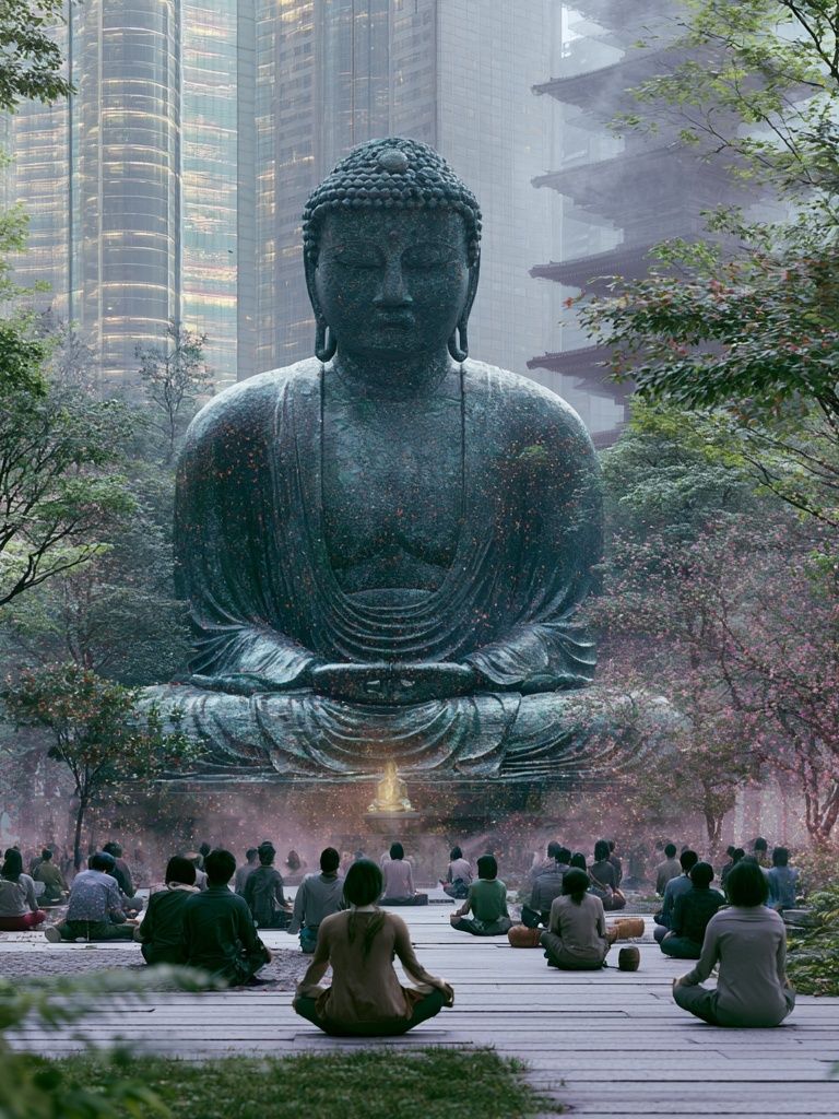 Urban Buddha Meditation Print. poster — mindfulness art