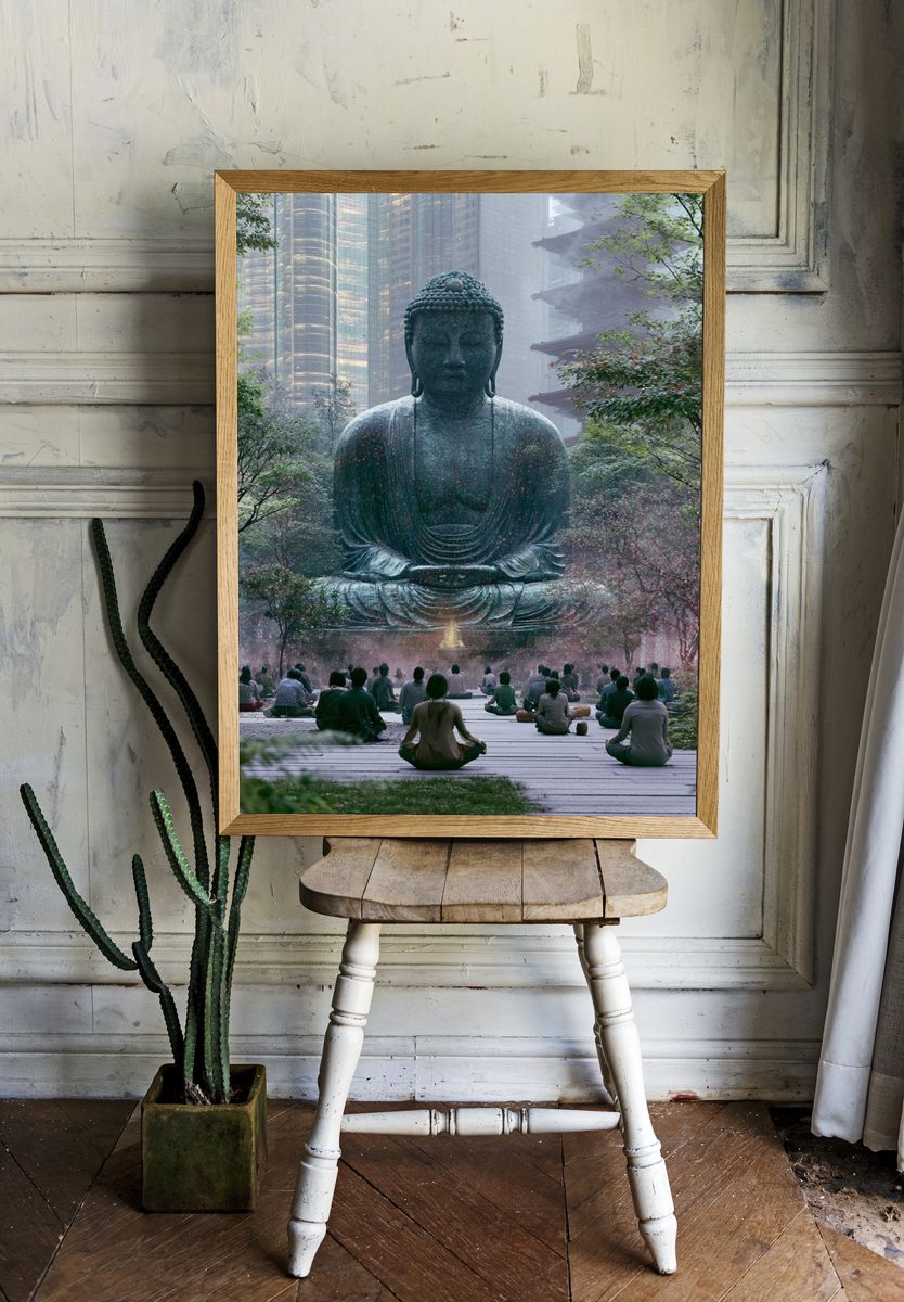 Urban Buddha Meditation Print. — room view 1