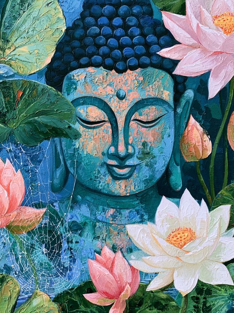 Lotus Buddha Botanical Print. poster detail