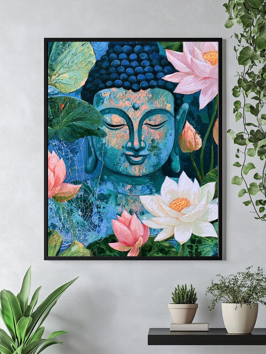 Lotus Buddha Botanical Print. — room view 4