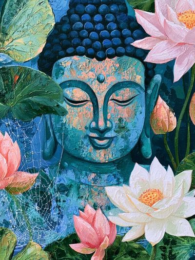 Lotus Buddha Botanical Print. poster
