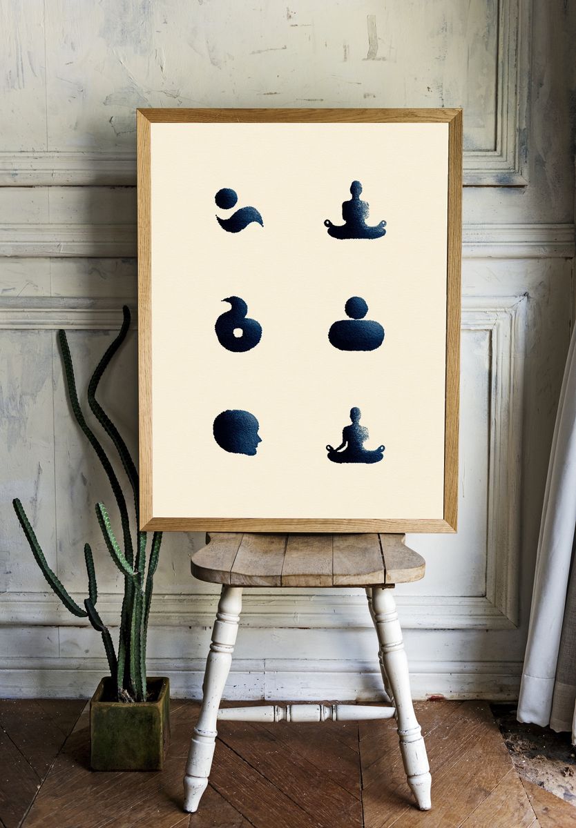 Zen Meditation Silhouette Poster. — room view 1