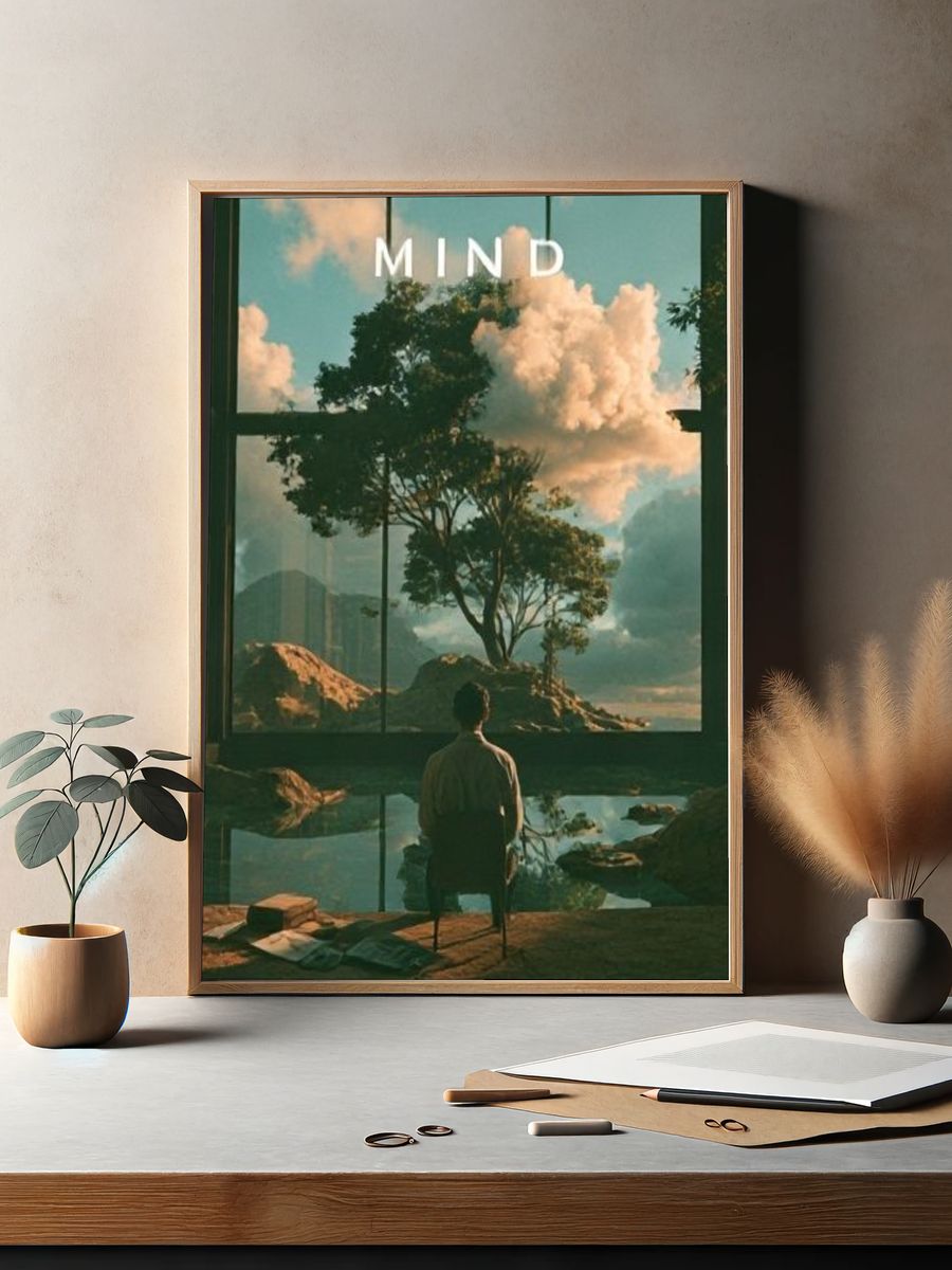 Mindful Landscape Meditation Poster. — room view 2