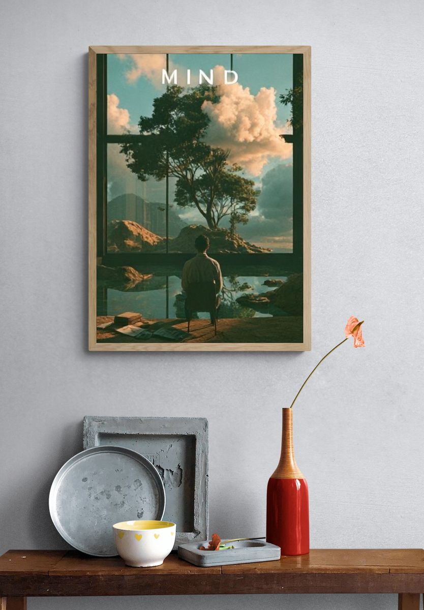Mindful Landscape Meditation Poster. — room view 3