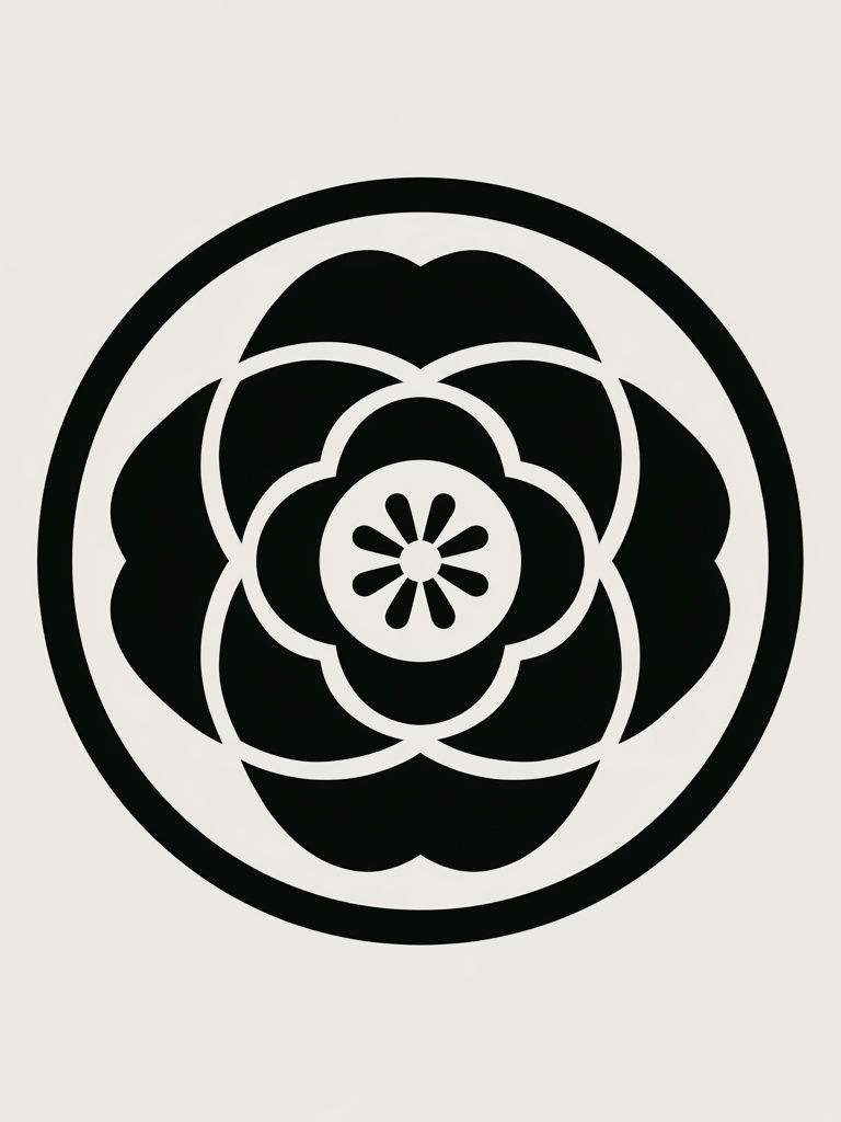 Monochrome Floral Emblem Poster. poster — minimalist art