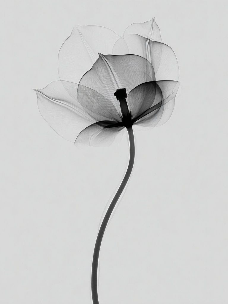 Monochrome Flower Minimalist Print. poster detail