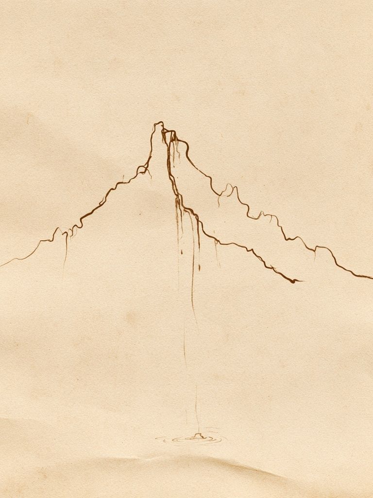 Minimal Mountain Line Art Poster. poster — minimalist art