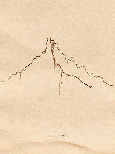Minimal Mountain Line Art Poster. poster