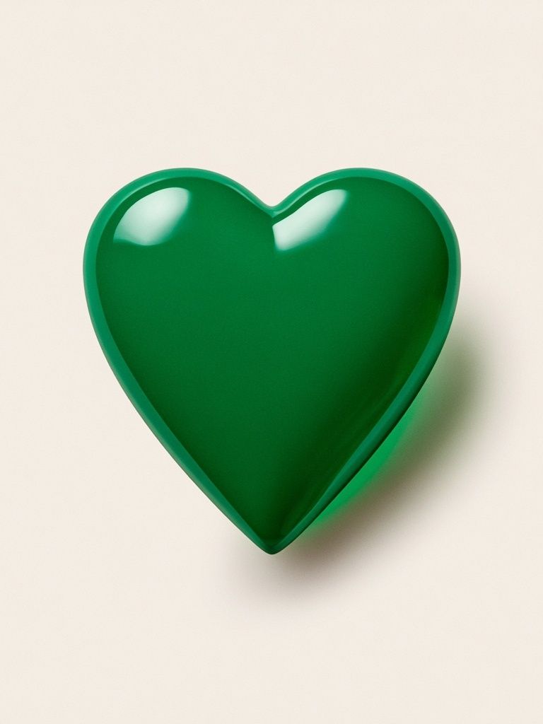 Green Heart Minimalist Print. poster detail