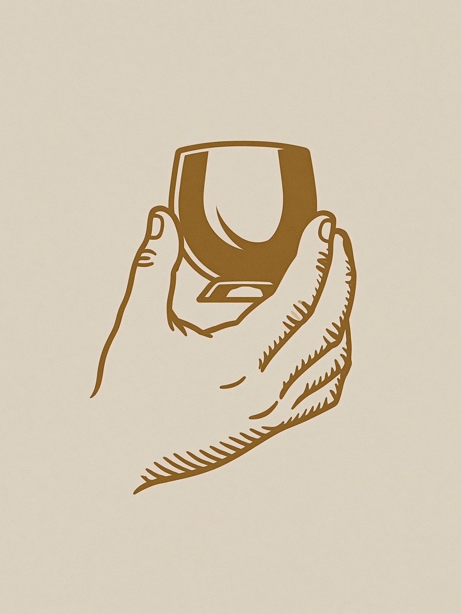 Hand Holding Glass Minimalist Print. poster — minimalist art