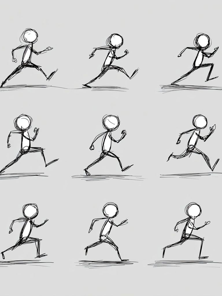 Running Figure Sketch Poster. poster detail
