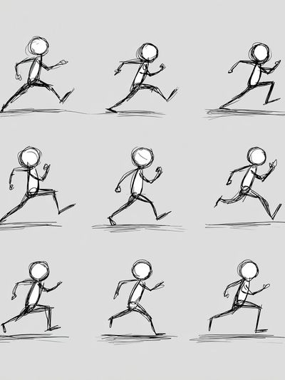 Running Figure Sketch Poster.