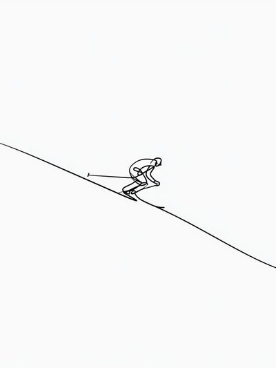 Skier Line Art Poster. poster