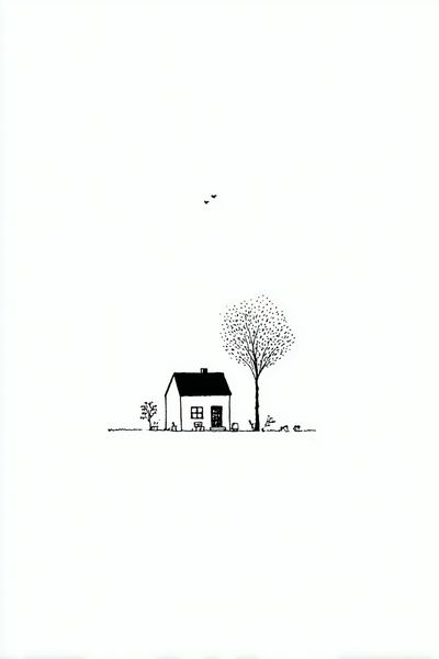 Minimal House Line Art Poster.