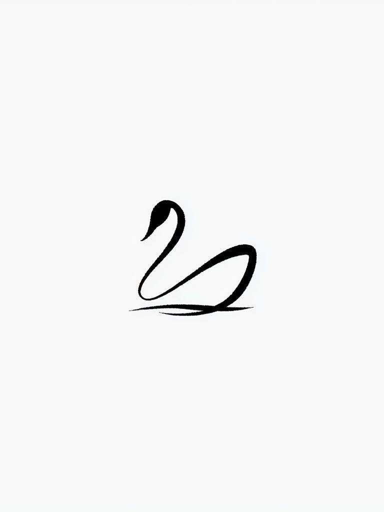 Minimal Swan Line-Art Poster. poster — minimalist art