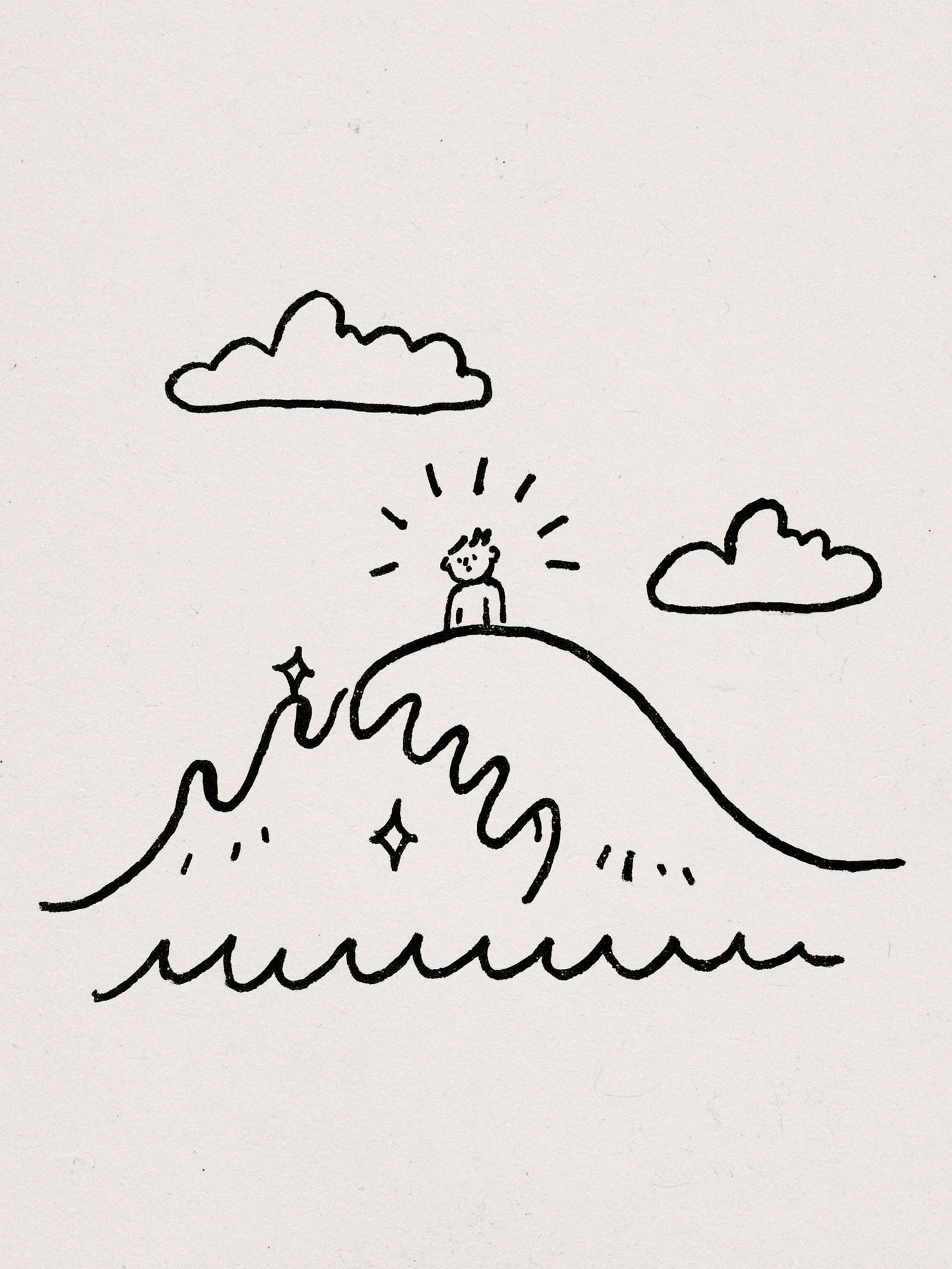Minimal Mountain Line Art Poster. poster — minimalist art