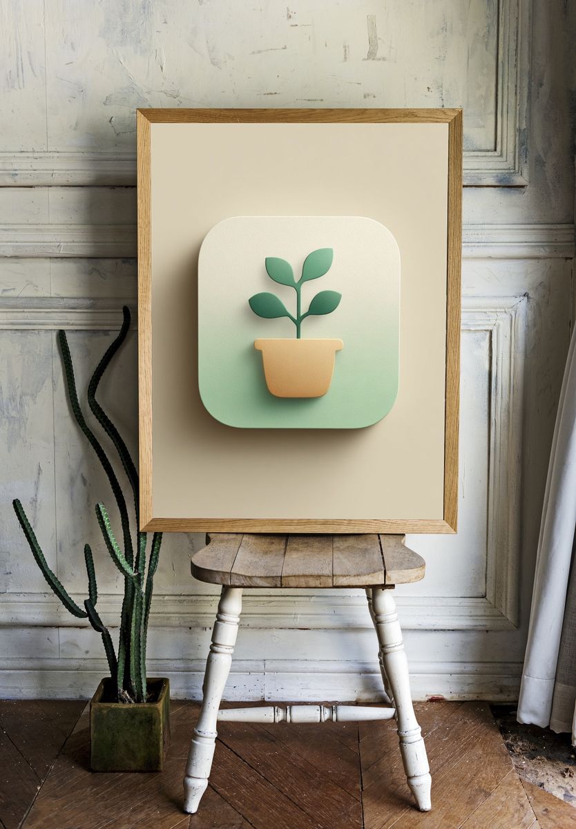 Potted Plant Minimalist Poster. — room view 1