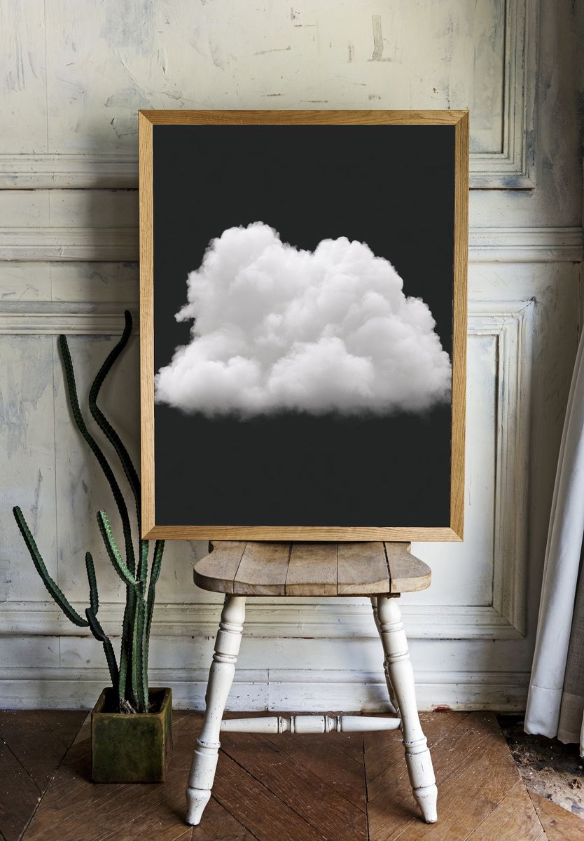 Floating Cloud Minimalist Print. — room view 1