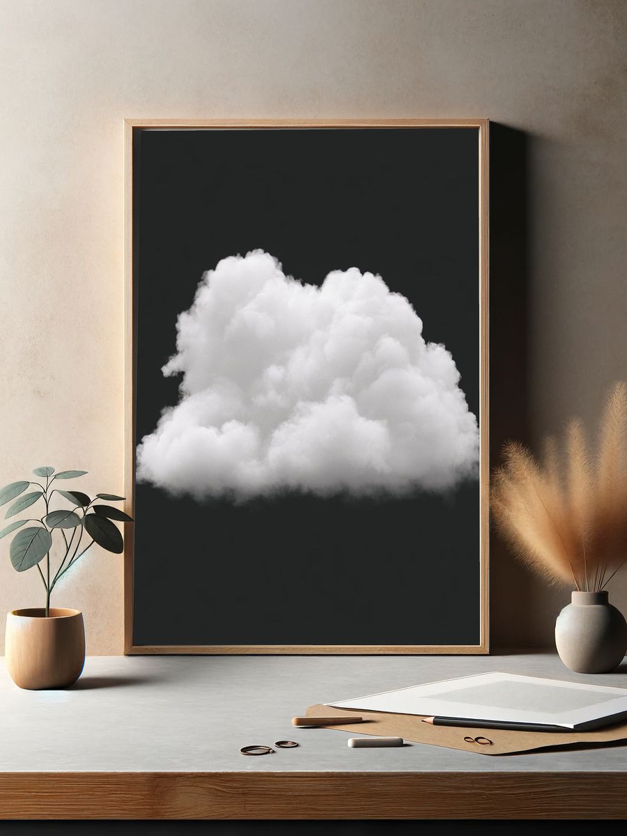 Floating Cloud Minimalist Print. — room view 2