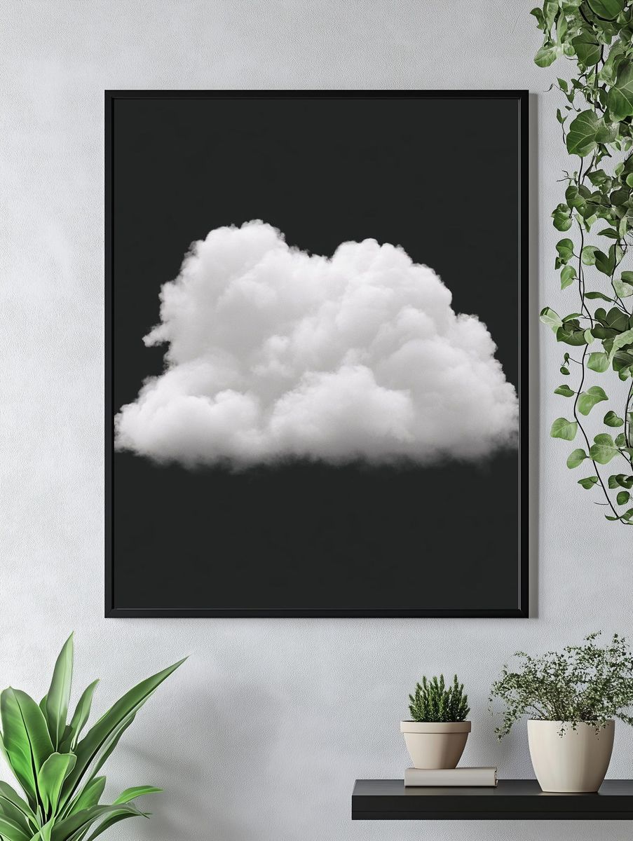 Floating Cloud Minimalist Print. — room view 4