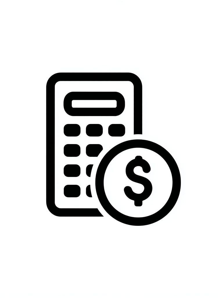 Calculator and Dollar Sign — Minimalist Print. poster — minimalist art