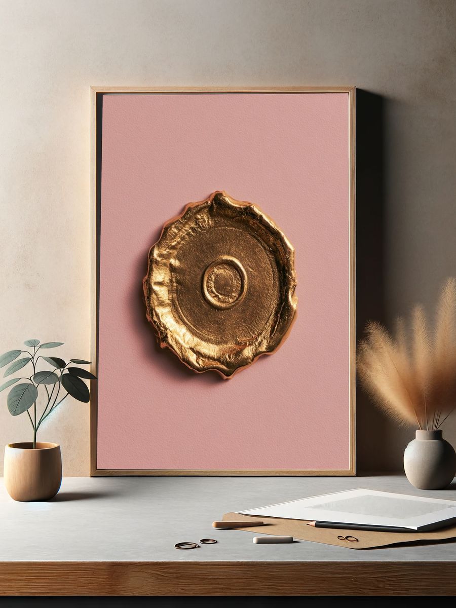Gold Wax Seal Minimalist Print. — room view 2
