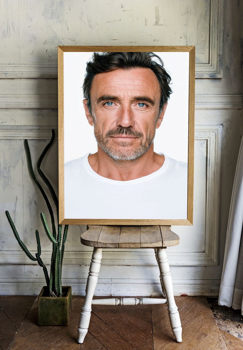Minimalist Male Portrait Print. — room view 1