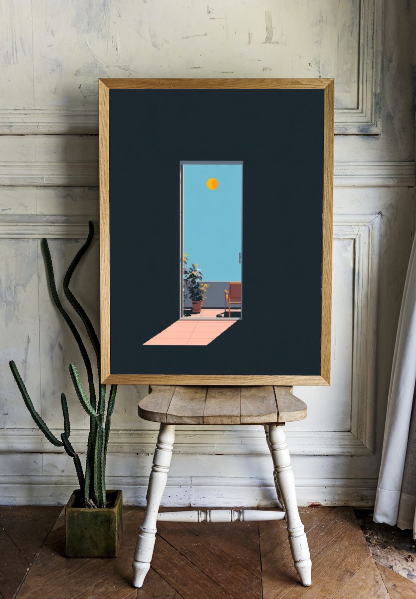 Luna Doorway Minimalist Print. — room view 1