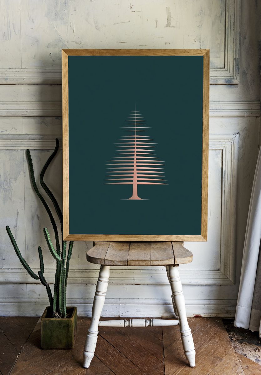 Minimal Pine Tree Poster. room preview