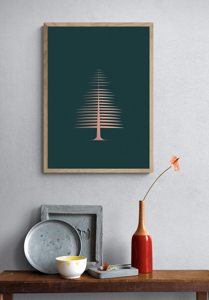 Minimal Pine Tree Poster. — room view 3