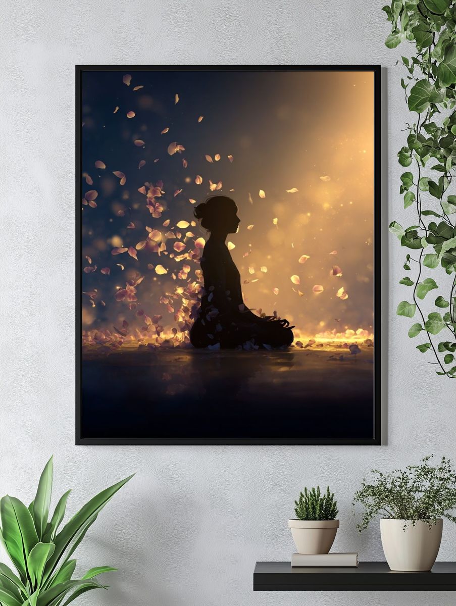 Meditation Silhouette — Mindfulness Print. — room view 4