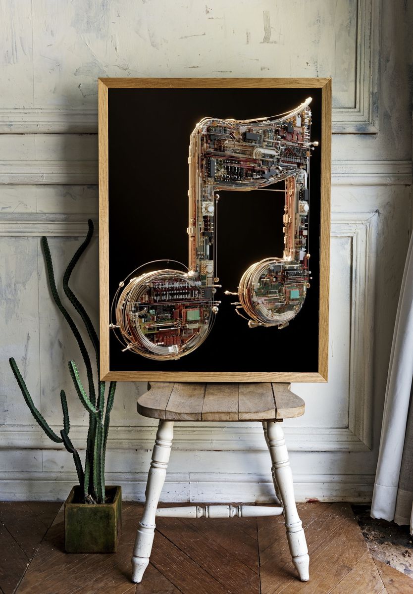 Musical Note — Digital Art Print. — room view 1