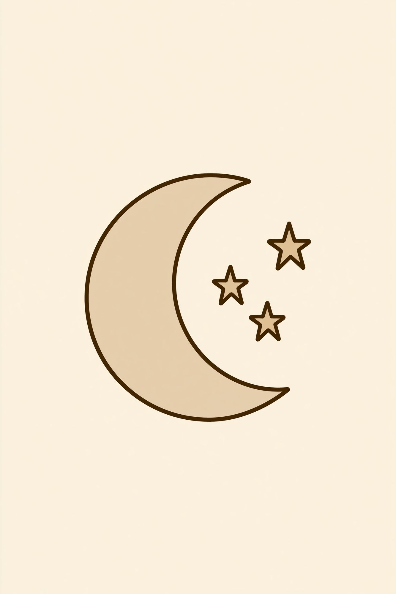 Moon and Stars Minimalist Print. poster detail